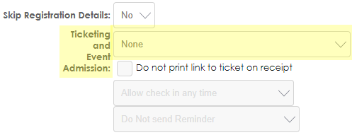 Do not enable online ticketing
