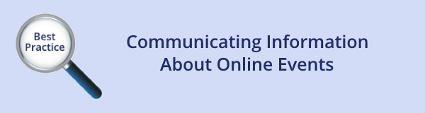 Communicating information about online events