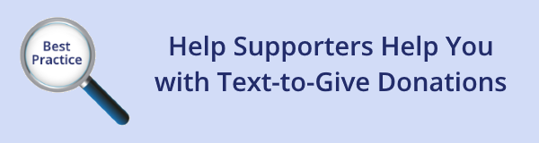 Help Supporters Help You with Text-to-Give Donations
