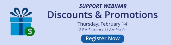 Discounts and Promotions webinar on February 14
