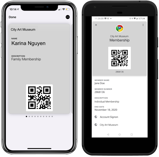 Digital memberships cards for Android and iPhones
